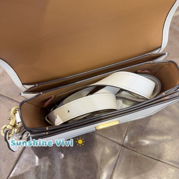 NWT Coach Rogue Top Handle Bag Brass/Chalk Glove tanned Leather CP135 - Picture 6 of 16